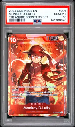 Monkey D. Luffy PSA10 2024 One Piece Promos Treasure Boosters Set #006 - Image 1