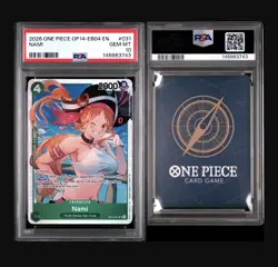 ONE PIECE TCG CARD 2026 OP14 EB04 en NAMI #031 PSA 10 GEM MT - Image 3