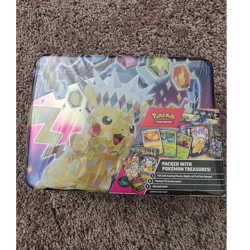 Pokemon Pikachu Collector’s Tin 2024 Sealed Promo English 3 Cards 1 Box - Image 1