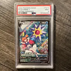 Starmie V 2022 Pokemon Sword & Shield Astral Radiance TG13/TG30 Full Art PSA 9 - Image 1