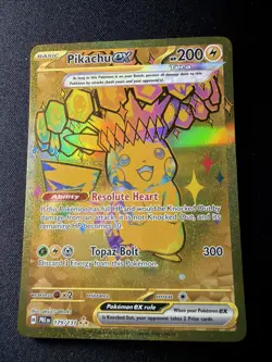 Pokemon TCG Prismatic Evolutions Pikachu EX Gold Hyper Rare Card 179/131 - Image 1