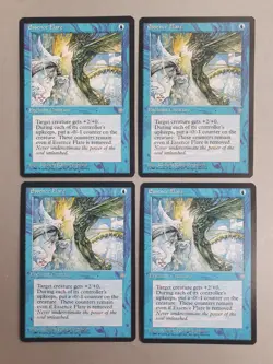 Essence Flare x4 PLAYSET, MTG Ice Age (1995), Common Blue Enchant Creature NM - Image 1