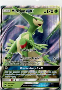 Pokemon Trading Card TCG Virizion-GX #34 - Image 1