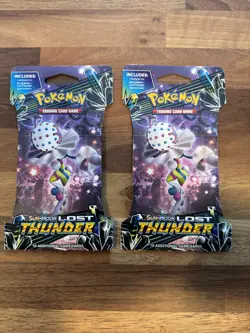 Pokemon Sun & Moon Lost Thunder Sleeved Booster x2 Blacephalon FACTORY SEALED - Image 1