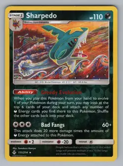 SHARPEDO 111/214 R UNBROKEN BONDS POKEMON REVERSE HOLO LP UNB 2019! - Image 1