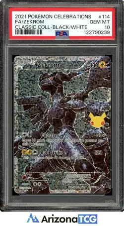 Pokemon 2021 Zekrom 114/114 Celebrations Classic Collection GEM MINT PSA 10 - Image 1