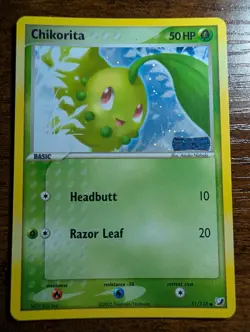 Chikorita 51/115 Unseen Forces Reverse Holo 2005 Stamped - Image 1