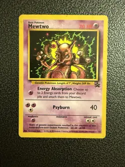 Mewtwo Pokemon First Movie Black Star Promo #14 Wotc Vintage LP - Image 1