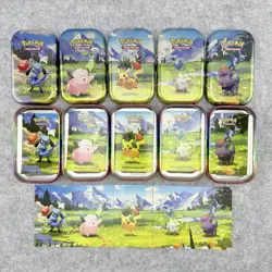 Ascended Heroes [EMPTY] Mini Tins With Connecting Arts Cards & Stickers ONLY - Image 1