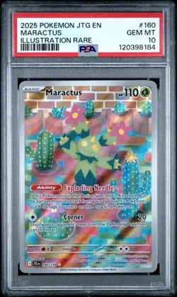 MARACTUS #160 PSA 10 GEM MINT • 2025 Pokemon Journey Together Illustration Rare - Image 1