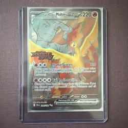 Team Rocket's Moltres ex 208/182 Holo Destined Rivals Stamped Promo Pokemon Card - Image 1