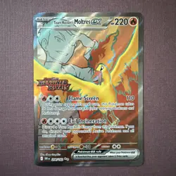 Team Rocket's Moltres ex 208/182 Holo Destined Rivals Stamped Promo Pokemon Card - Image 2