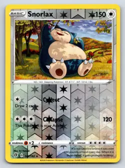 Snorlax 141/192 Rare Rebel Clash Pokemon Reverse Holo Lightly Played - Image 1