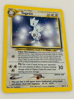 1995-2000 Pokemon Rare Togetic Holo - Neo Genesis 16/111 - Image 4
