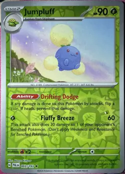 Jumpluff Reverse Holo Rare - 003/193 - Paldea Evolved Pokemon 2023 - Image 1