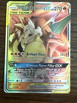Charizard & Braixen GX 22/236 SM Cosmic Eclipse Ultra Rare Holo TAG TEAM ENG - Image 1