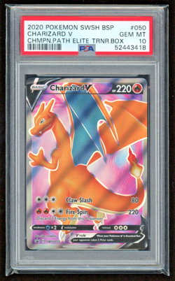 2020 CHARIZARD V HOLO CHAMPIONS ELITE TRAINER BOX PSA 10 MINT #050 POKEMON WOTC - Image 1