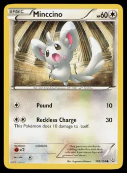 Minccino 109/124 Common Dragons Exalted Pokemon Near Mint - Image 1