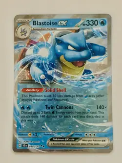 Pokemon Blastoise ex TCG 030/142 Holo stellar Crown Double Rare. - Image 1