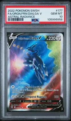 2022 Pokemon Astral Radiance Ultra Rare Origin Forme Dialga V #177 GEM MT PSA 10 - Image 1