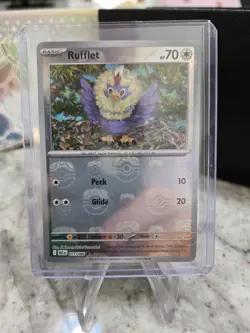 Pokemon TCG SV Black Bolt Masterball Reverse Holo Rufflet 077/086 NM - Image 3