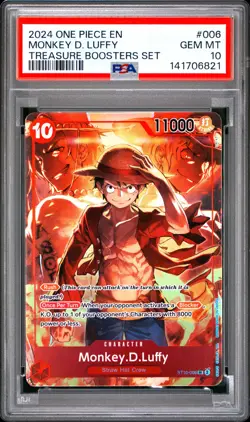 Monkey D. Luffy PSA10 2024 One Piece Promos Treasure Boosters Set #006 - Image 1