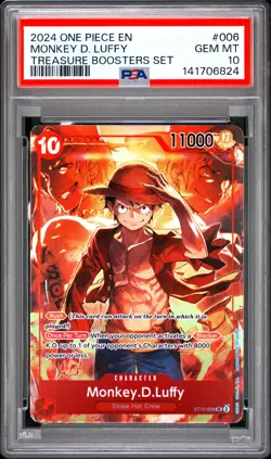 Monkey D. Luffy PSA10 2024 One Piece Promos Treasure Boosters Set #006 - Image 1