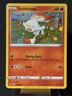WHOLE SWIRL 🌀💫 Scorbunny SWSH244 Promo Cosmos Holo Nintendo Pokemon Card LP+ - Image 1