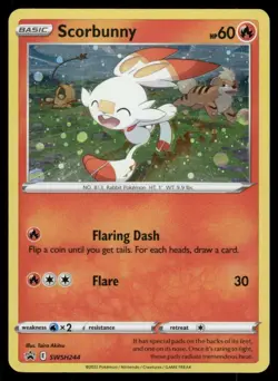 WHOLE SWIRL 🌀💫 Scorbunny SWSH244 Promo Cosmos Holo Nintendo Pokemon Card LP+ - Image 2