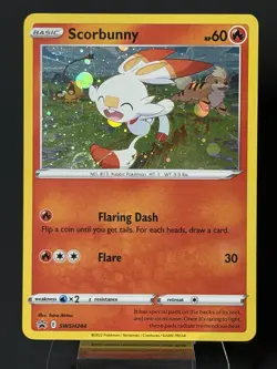 WHOLE SWIRL 🌀💫 Scorbunny SWSH244 Promo Cosmos Holo Nintendo Pokemon Card LP+ - Image 5
