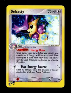 2003 Pokemon DELCATTY Ex Ruby & Sapphire HOLO Foil Rare e-Reader Set Card 5/109 - Image 2
