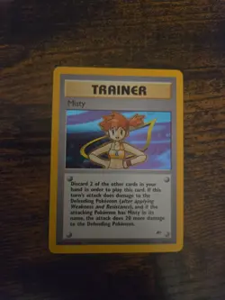 Pokemon TCG Misty Trainer Card Gym Heroes 18/132 Holo Rare SWIRL WOTC 1999 MP/LP - Image 1