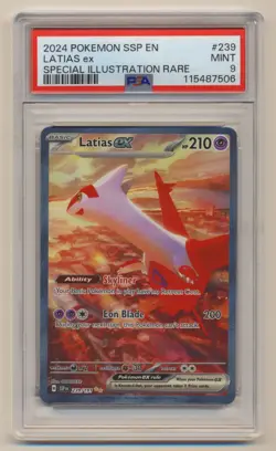 PSA 9 Pokemon SSP Surging Sparks SIR Latias EX 239/191 MINT Condition!! - Image 1