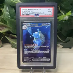 PSA 9 Blastoise ex 200/165 Special Illustration Rare 151 MEW EN Pokemon Card - Image 1