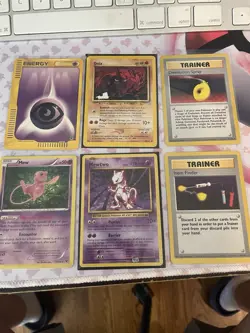 DMG Pokemon 6 Card Lot All DAMAGED Condition Mew Mewtwo See Description. - Image 1