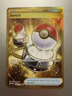 Switch 206/165 Pokemon Card TCG 151 Gold Hyper Rare Holo NM - Image 1