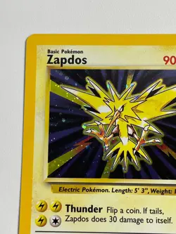 * Zapdos Holo 20/130 Base Set 2 Rare Pokemon Card Vintage WOTC LP/NM - Image 2