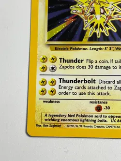 * Zapdos Holo 20/130 Base Set 2 Rare Pokemon Card Vintage WOTC LP/NM - Image 4