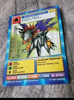 Digimon CCG MetalGreymon BO-80 Gold Lettering Vtg 1999 TCG Card - Image 2