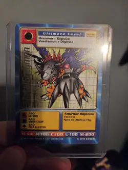 Digimon CCG MetalGreymon BO-80 Gold Lettering Vtg 1999 TCG Card - Image 4