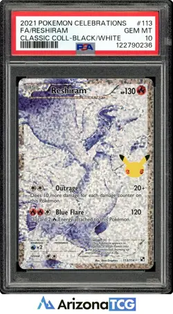 Pokemon 2021 Reshiram 113/114 Celebrations Classic Collection GEM MINT PSA 10 - Image 1