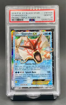 PSA 10 Gyarados EX Holo XY106 2016 Pokemon XY Triple Power Tin Black Star Promo - Image 1