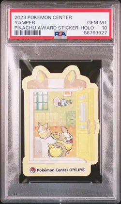 Yamper Sticker Pokemon 2023 Holo Pikachu Award Promo Japanese PSA 10 - Image 1