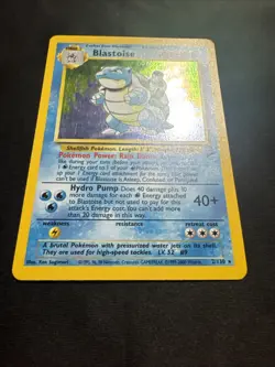 Blastoise 2/130 Holo Rare LP SWIRL - Base Set 2 - Pokemon TCG 2000 Vintage - Image 2