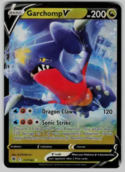 Garchomp V 117/189 Holo V Rare Astral Radiance Pokemon Near Mint - Image 1