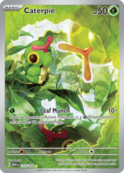 Caterpie 172 Pokemon 151 Full Art Illustration Rare Near Mint NM TCG - Image 1