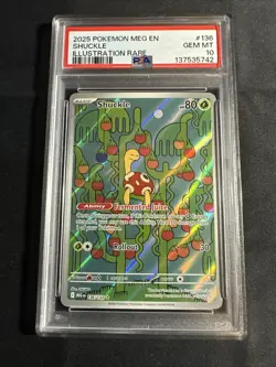 2025 POKEMON MEG EN-MEGA EVOLUTION ILLUSTRATION RARE #136 SHUCKLE PSA 10 - Image 1