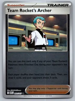 TEAM ROCKET'S ARCHER 201/217 REVERSE HOLO UC POKEMON ASCENDED HEROES NM/M - Image 1