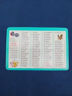 Hasbro Pokemon Jr Adventure Trading Card Game Checklist 1999 NEAR MINT - Image 2