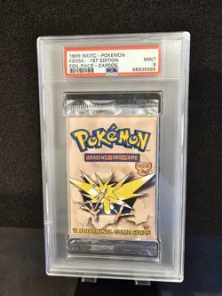 1999 Pokemon Zapdos 1st Edition Fossil Booster Pack WOTC Sealed - PSA 9 MINT ⚡ 742818060714 - Image 1